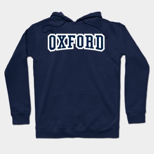 oxford white blue text Hoodie